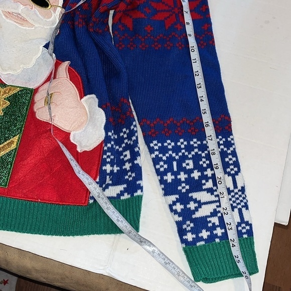 Holiday time-XL(46-48)-Ugly Christmas sweater. Santa in sunglasses embroidered. - Picture 15 of 15